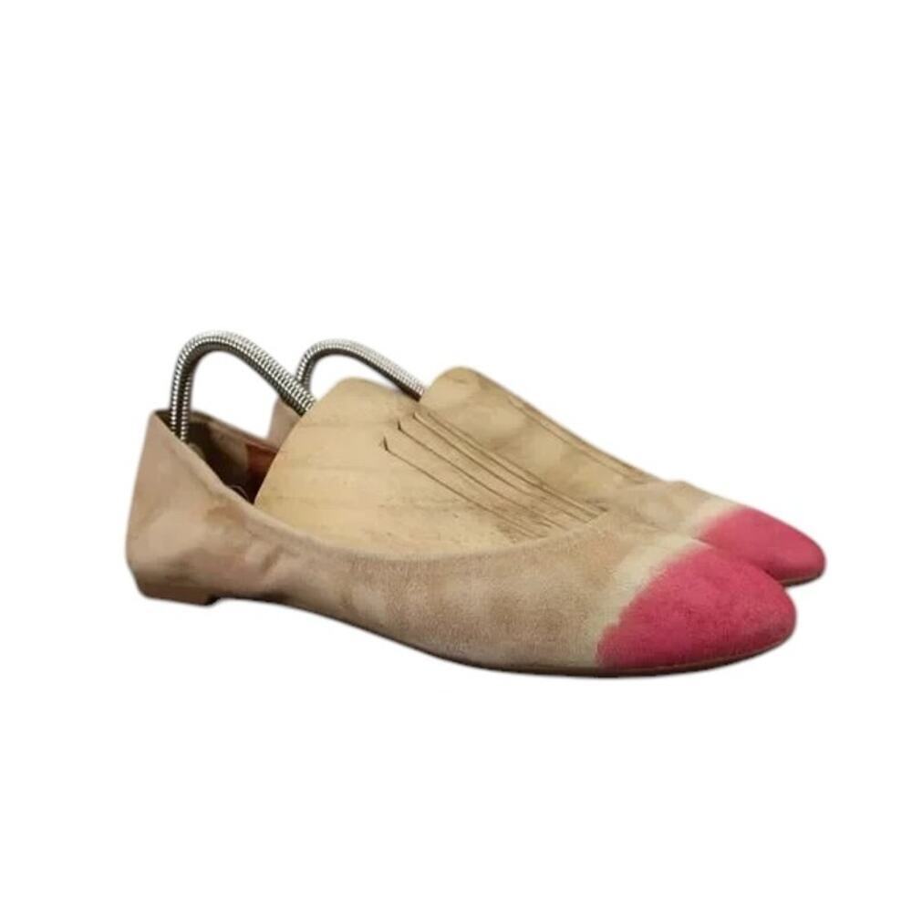 Leifnotes Shoes Womens 39 Ballet Flats Fashion Leather Anthropologie Beige Pink